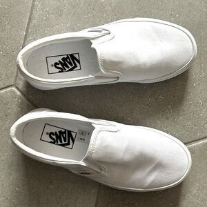 Vans White Slip Ons